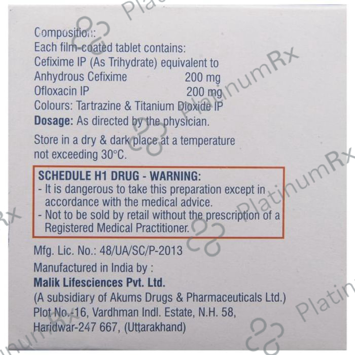 Zanocin Plus 200/200mg Tablet 10s