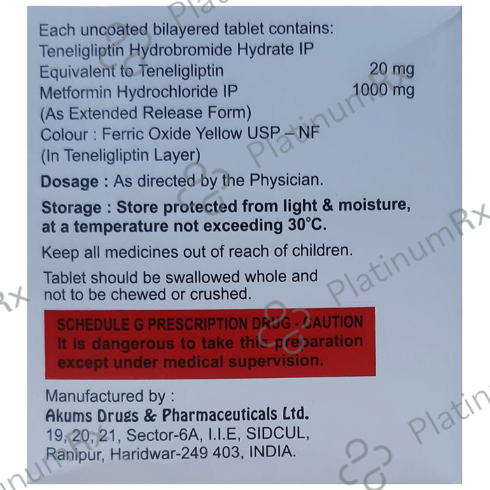 Joten M Forte 1000/20mg Tablet ER 10s