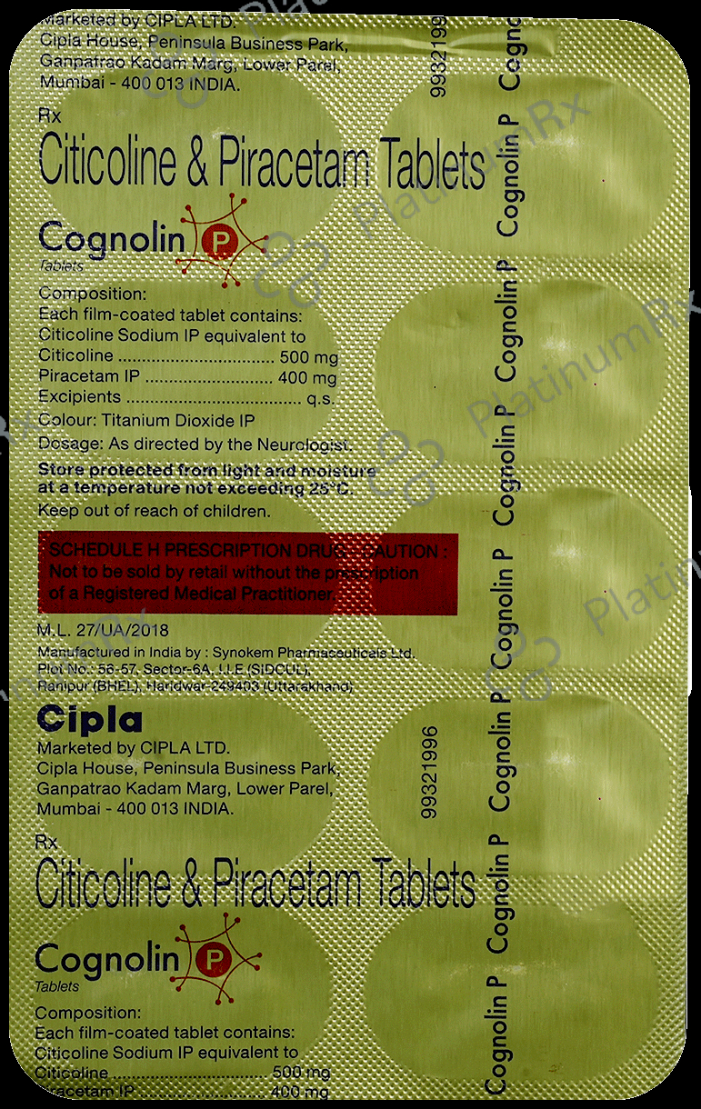 Cognolin P 500/400mg Tablet 10s