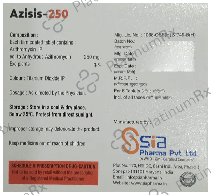 Azisis 250 Tablet