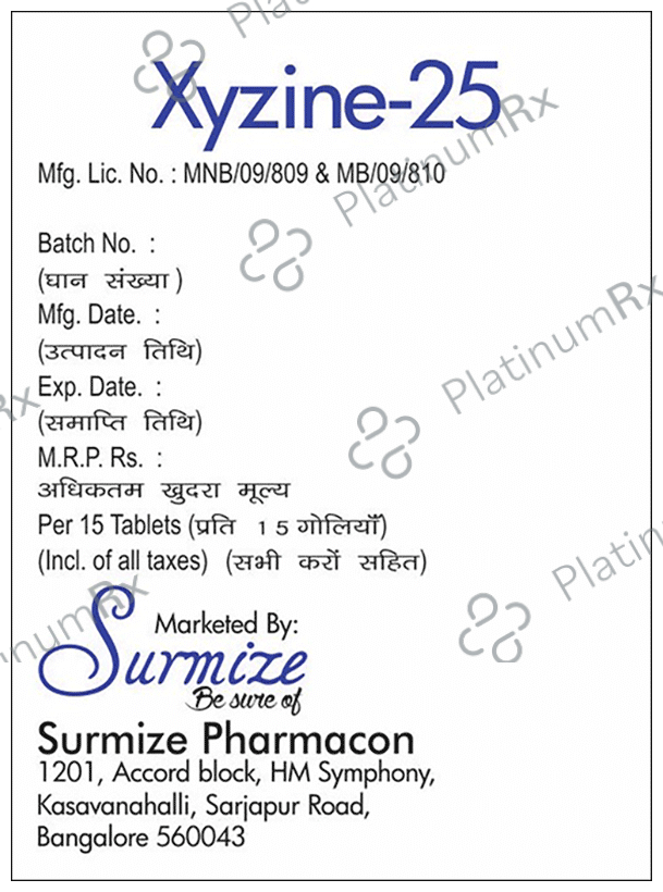 Xyzine 25 Tablet