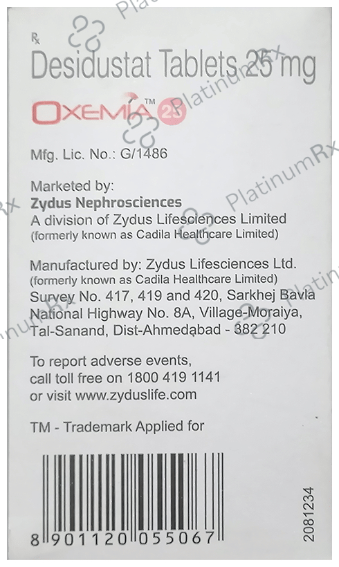 Oxemia 25mg Tablet 6s