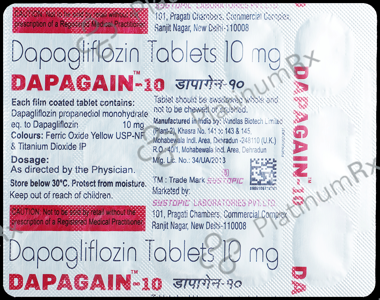 Dapagain 10mg Tablet 15s