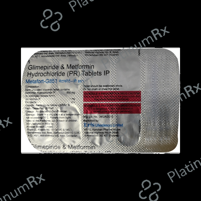 Metafort G 1/850mg Tablet PR 10s