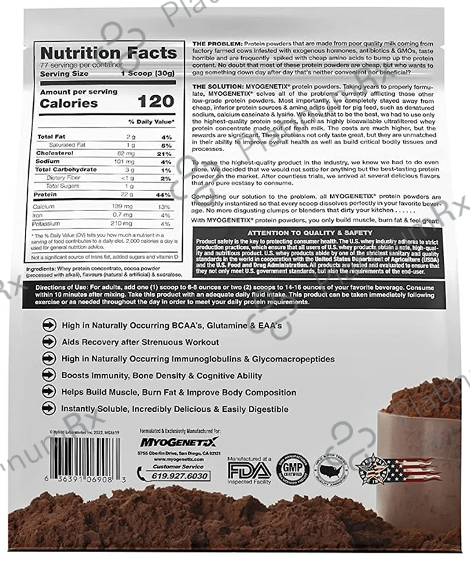 Myogenetix Whey Protein Concentrate Platinum Series Powder Chocolate