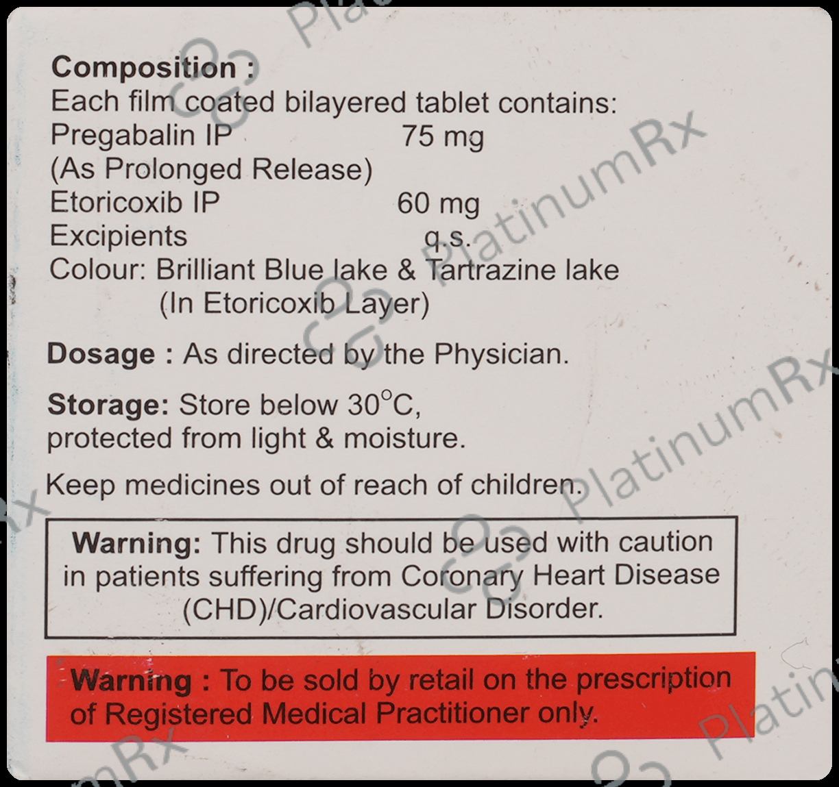 Presidio 75mg/60mg Tablet
