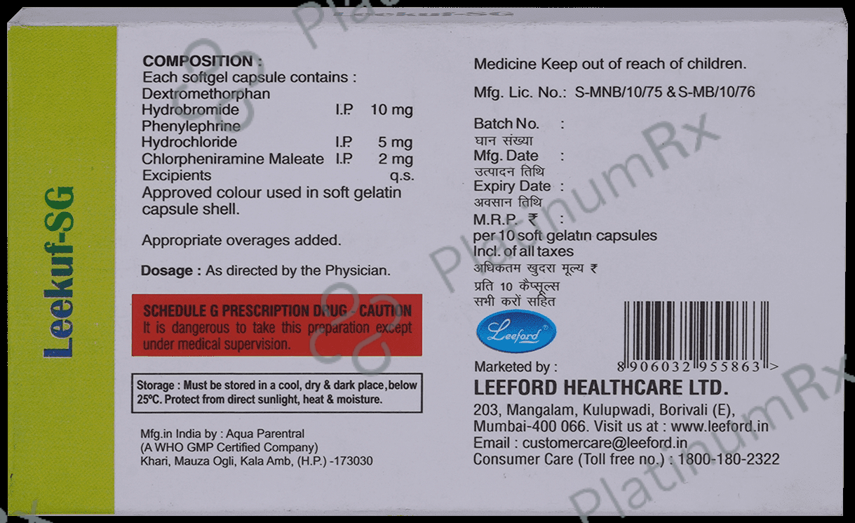 Leekuf SG 5/2/10mg Capsule 10s