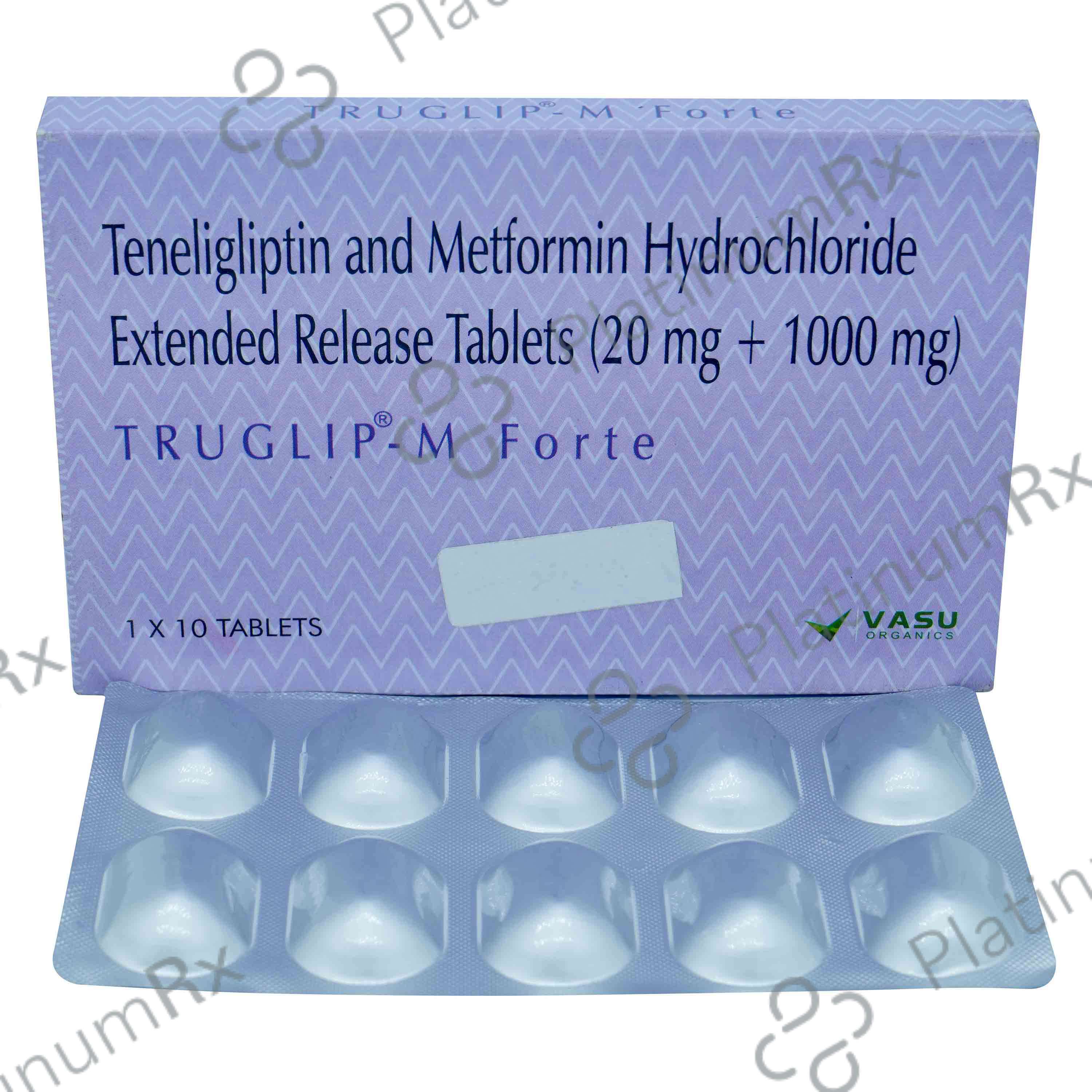 Truglip M Forte 1000/20mg Tablet 10s