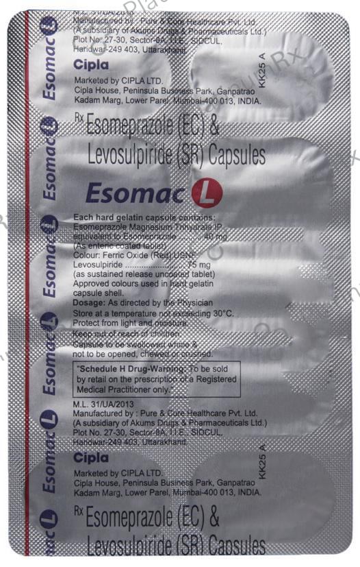 Esomac L 40/75mg Capsule SR 10s