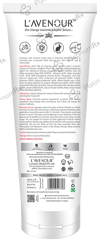 L'avenour Hair Removal Cream(50ml Each) 1 Tube