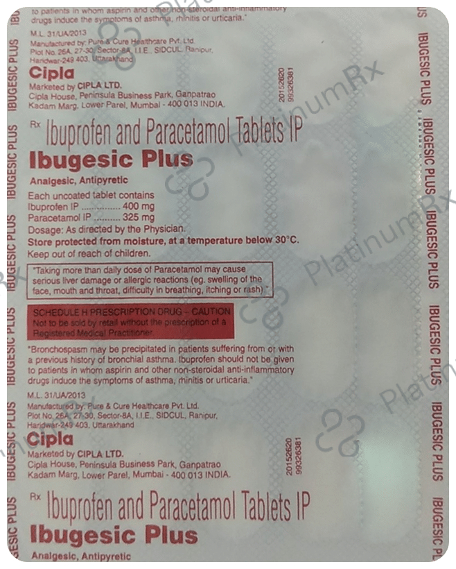 Ibugesic Plus 400/325mg Tablet 20s