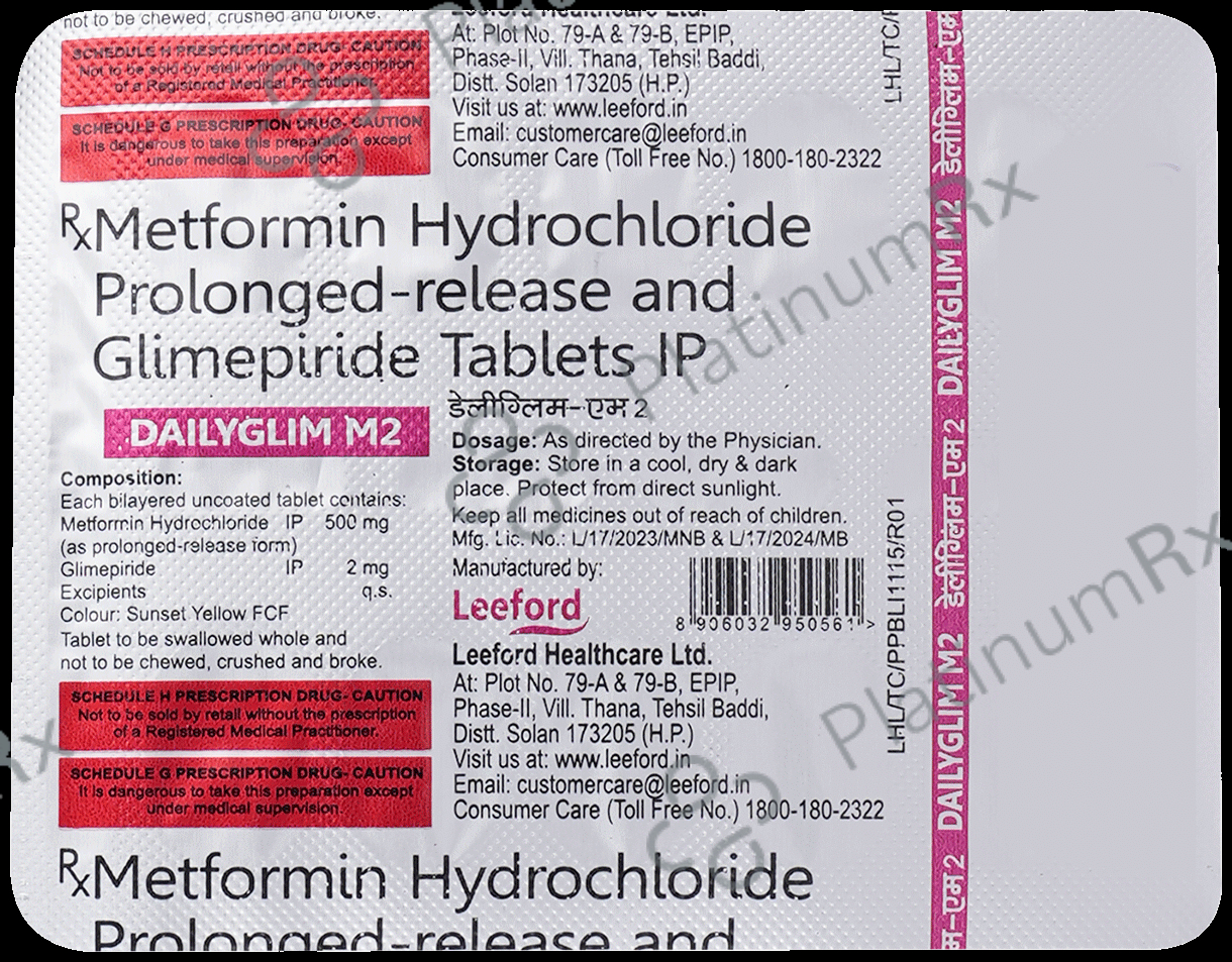 Dailyglim M2 2/500mg Tablet PR 10s