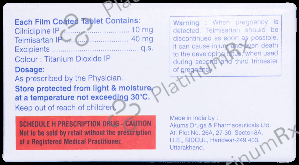Cilniblu T 10mg/40mg Tablet