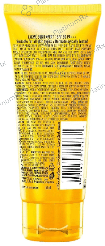 Lakme Sun Expert Ultramatte Lotion SPF 50 PA+++ 100 ml