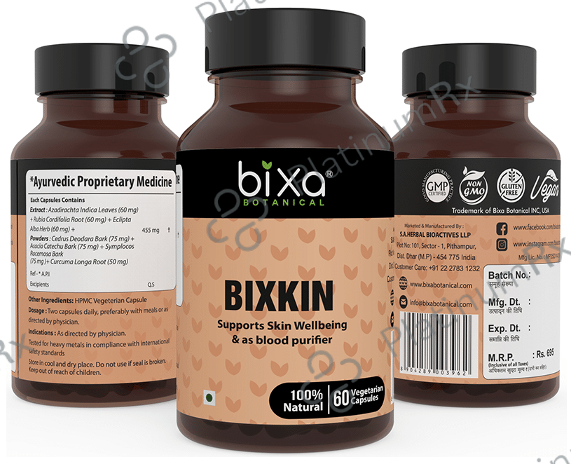Bixa Botanical Bixkin 455mg Vegetarian Capsule