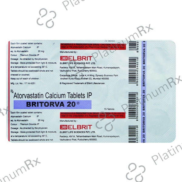 Britorva 20mg Tablet 15s