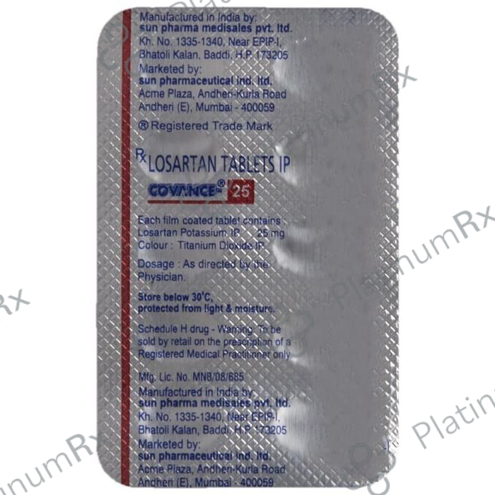 Covance 25mg Tablet 10s