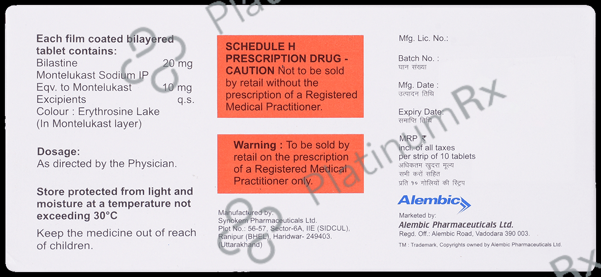 Bilambic M 20/10mg Tablet 10s