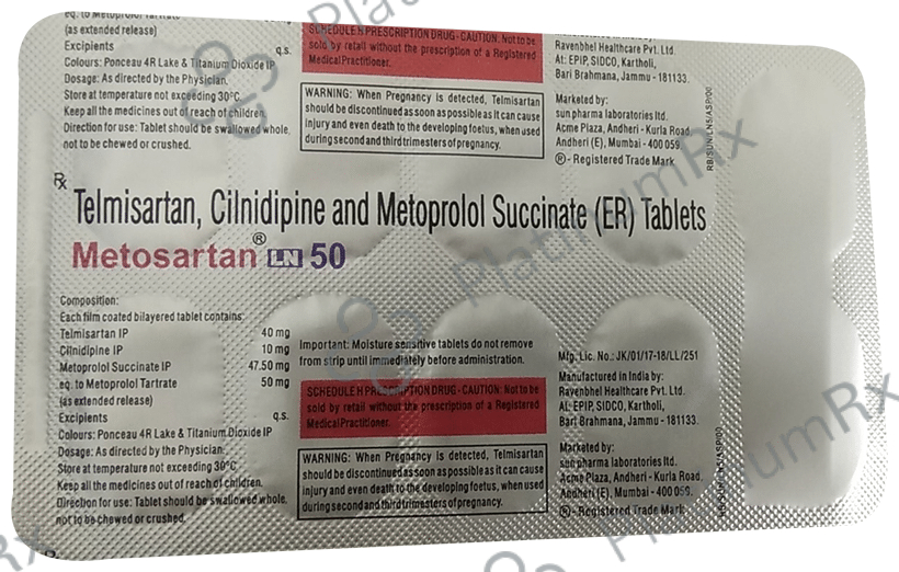 Metosartan LN 50mg Tablet ER 10s