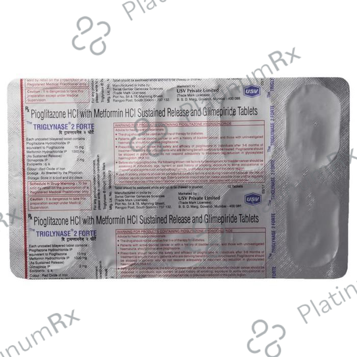 Triglynase Forte 2/1000/15mg Tablet SR 10s