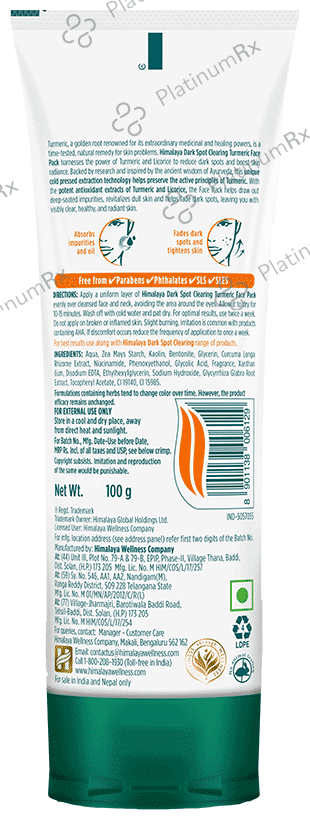 Himalaya Dark Spot Clearing Face Pack Turmeric 100 gm