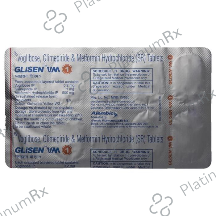Glisen VM 1/500/0.2mg Tablet SR 10s