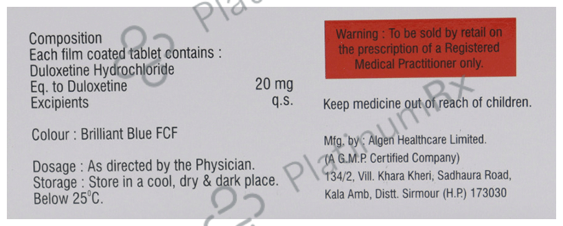 Dulcen 20 Tablet