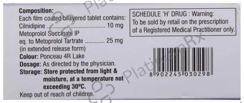 Cilacar M 10/25mg Tablet ER 10s