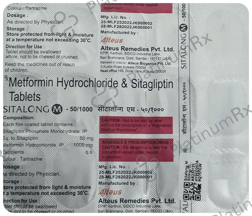 Sitalong M 50mg/1000mg Tablet SR