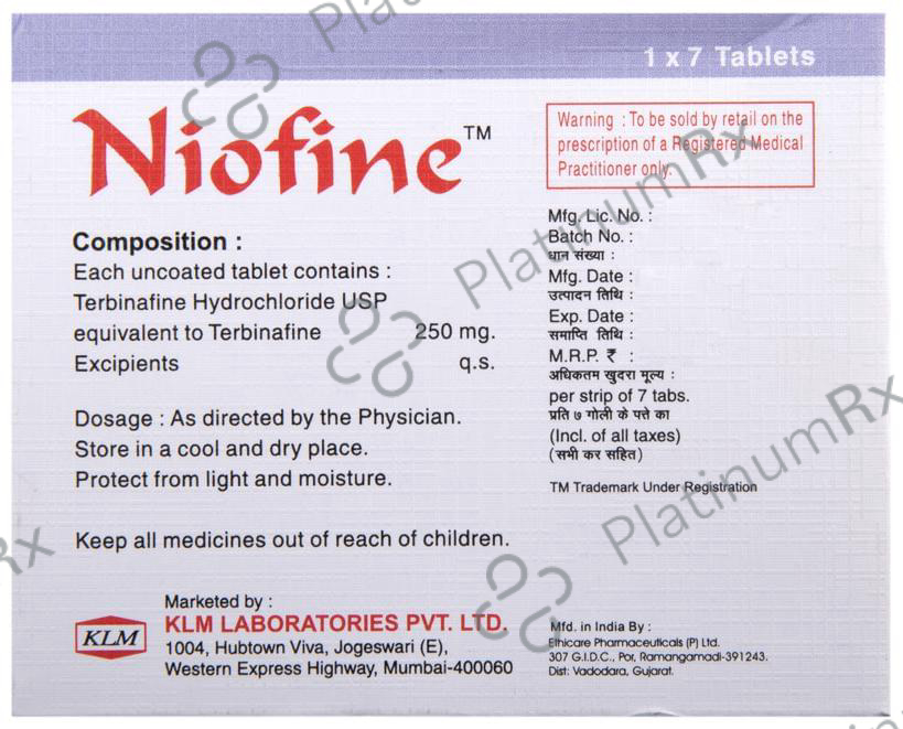 Niofine 250mg Tablet 7s