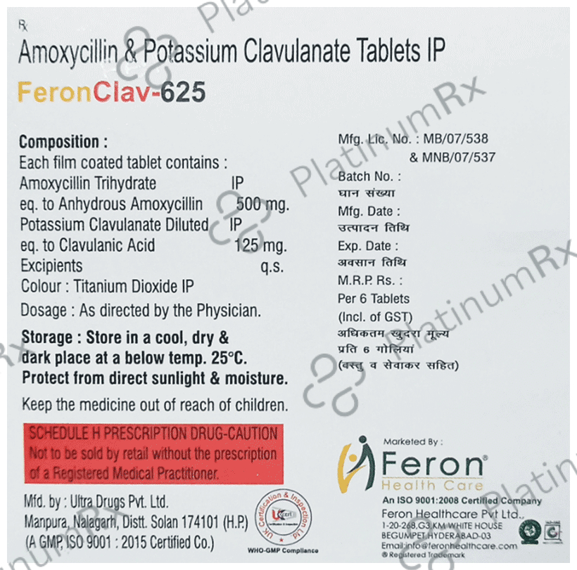 Feronclav 500mg/125mg Tablet