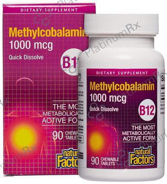 Natural Factors B12 Methylcobalamin 100mcg Chewable Tablet