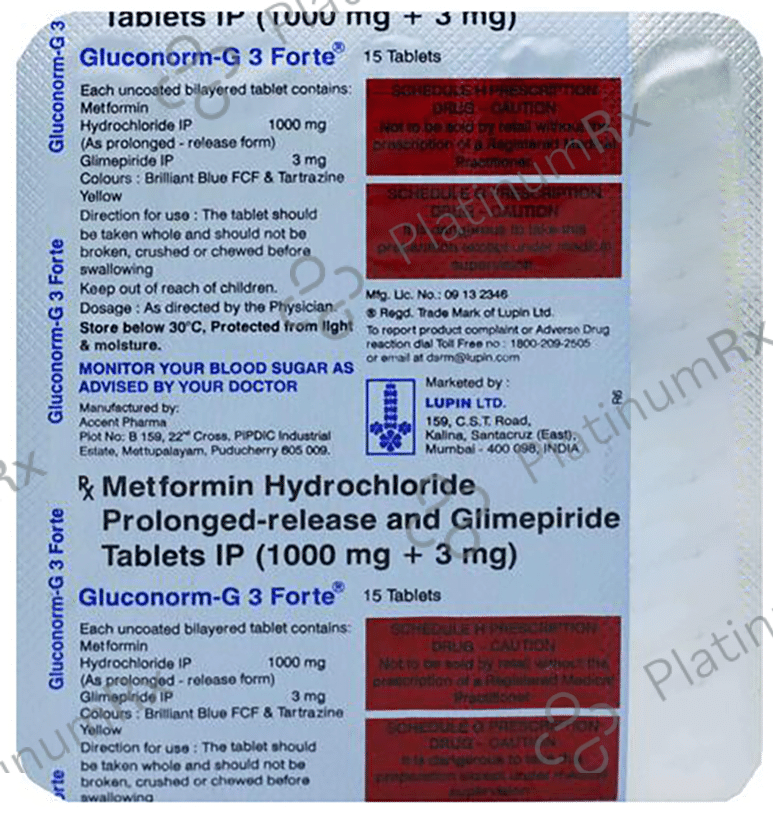 Gluconorm G3 Forte Tablet 15s