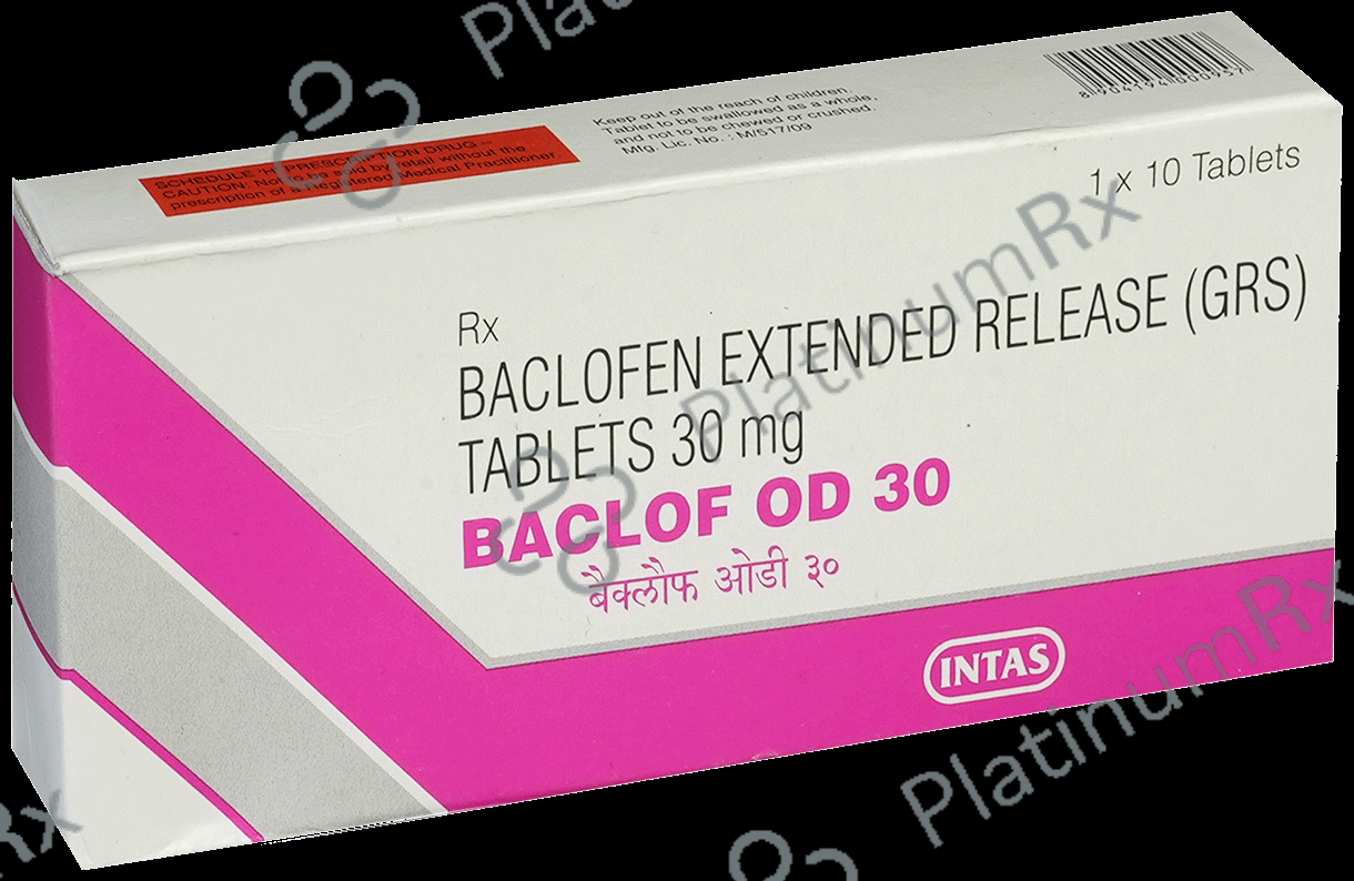 Baclof OD ER 30mg Tablet 10s
