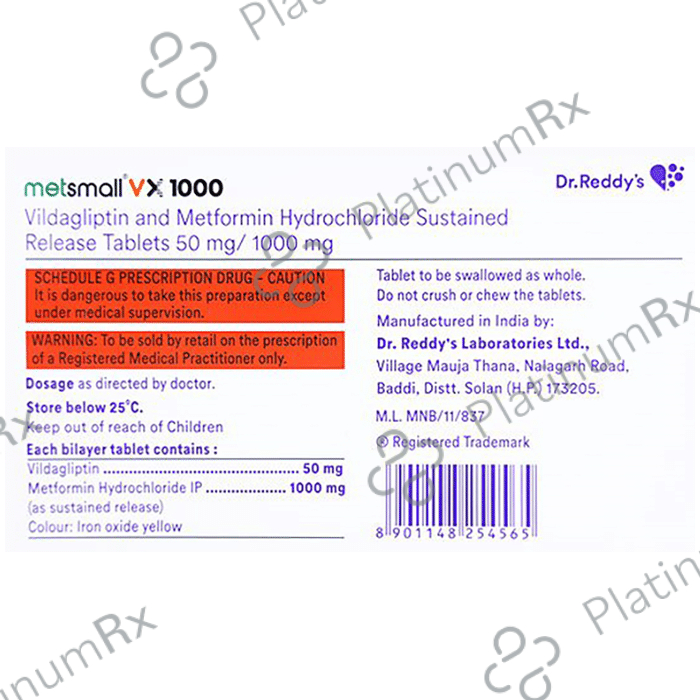Metsmall VX 1000/50mg Tablet SR 10s