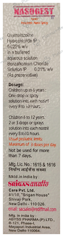 Nasogest Paediatric Nasal Spray