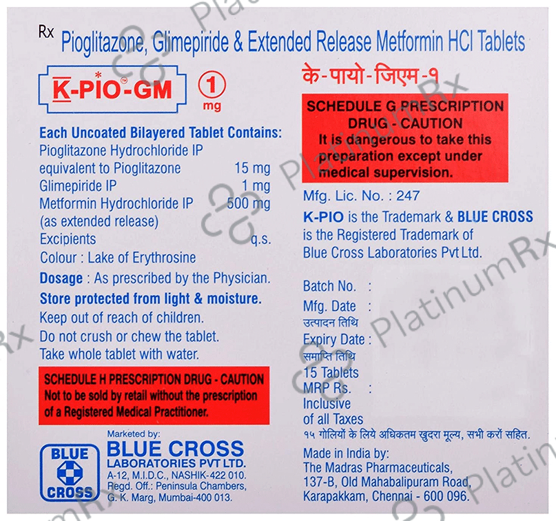 K Pio Gm Tablet ER 15s