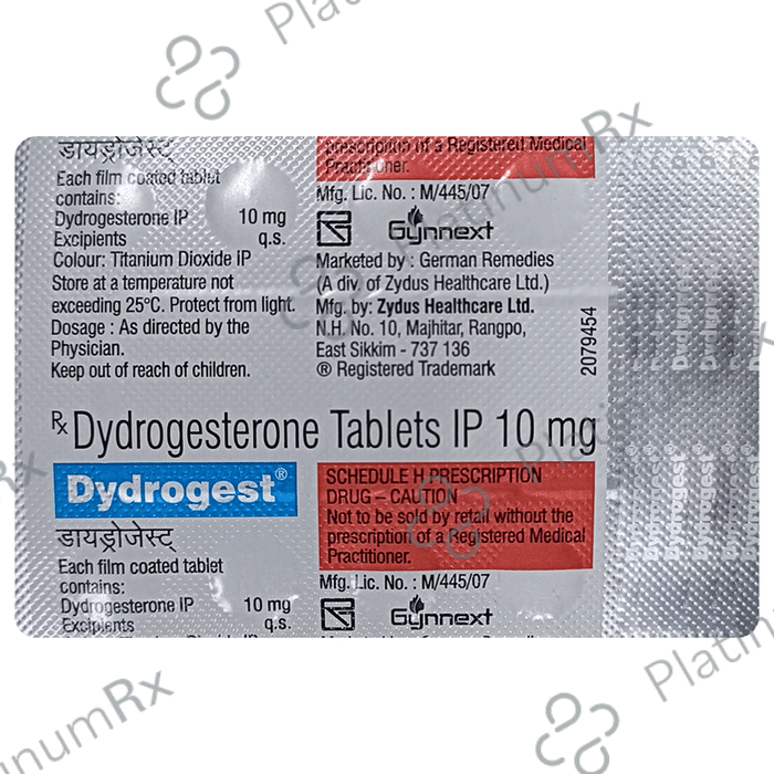 Dydrogest 10mg Tablet 10s