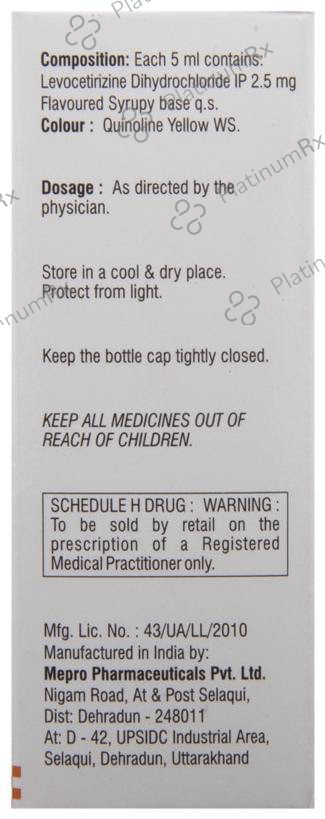 Teczine 2.5mg Syrup 60ml