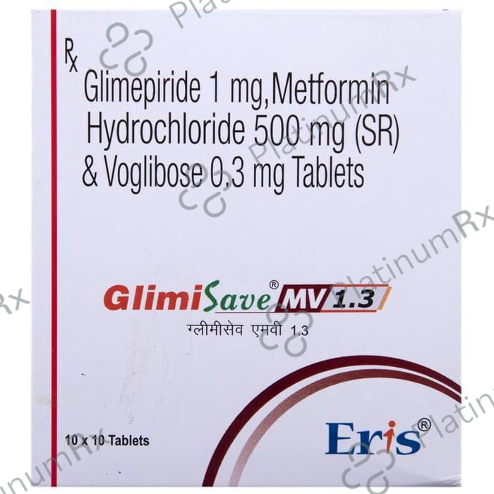 Glimisave MV 1.3/500mg Tablet SR 10s