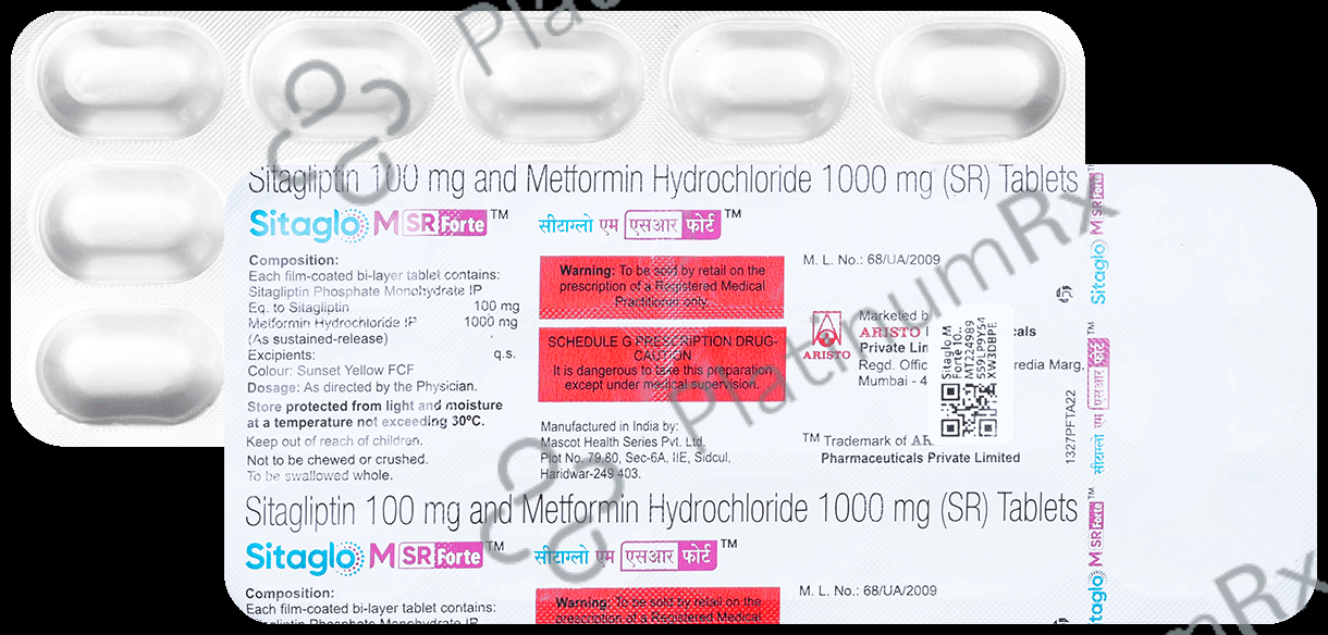 Sitaglo M Forte 1000/100mg Tablet 15s