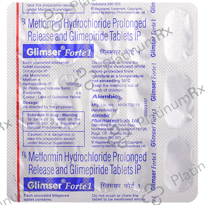 Glimser Forte 1 Tablet PR