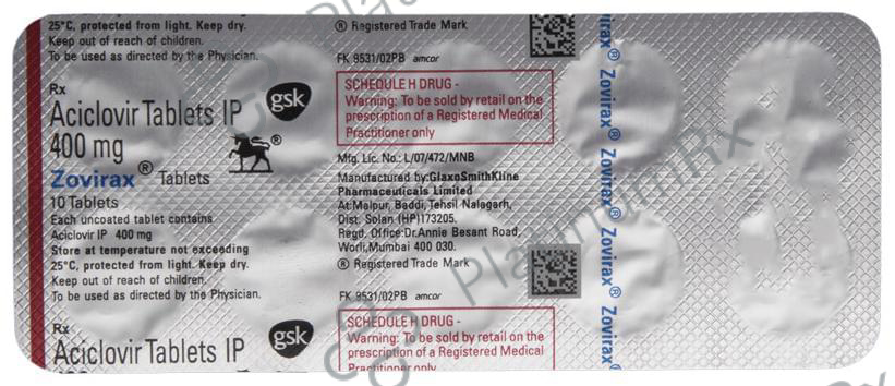 Zovirax 400mg Tablet 10s