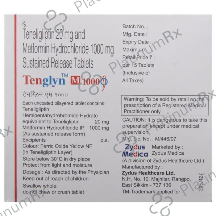 Tenglyn M 1000/20mg Tablet SR 15s