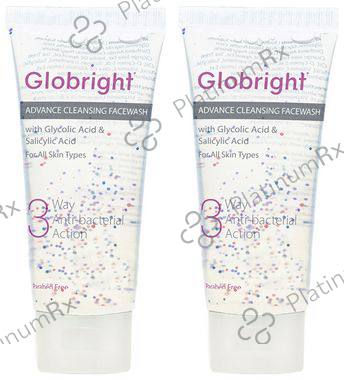 Globright 3 Way Anti-Bacterial Action Advance Cleansing Facewash (100ml Each) 2 Tube