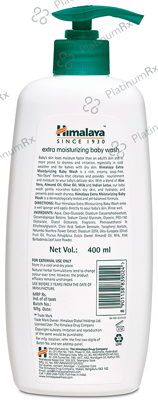 Himalaya Baby Wash Extra Moisturizing 400 ml