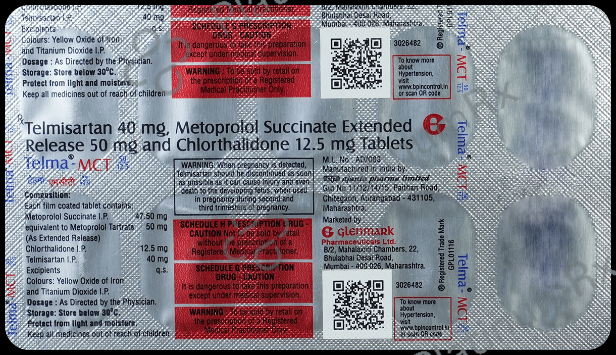 Telma MCT 12.5/50/40mg Tablet ER 10s
