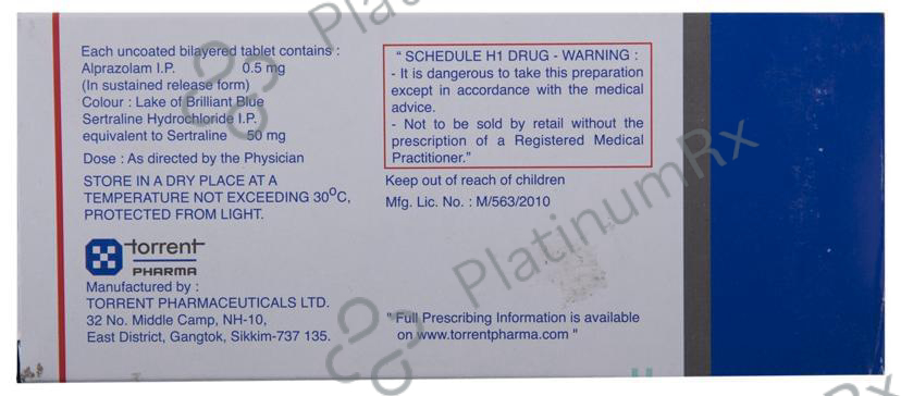 Alprax Forte 0.5 mg/50 mg Tablet