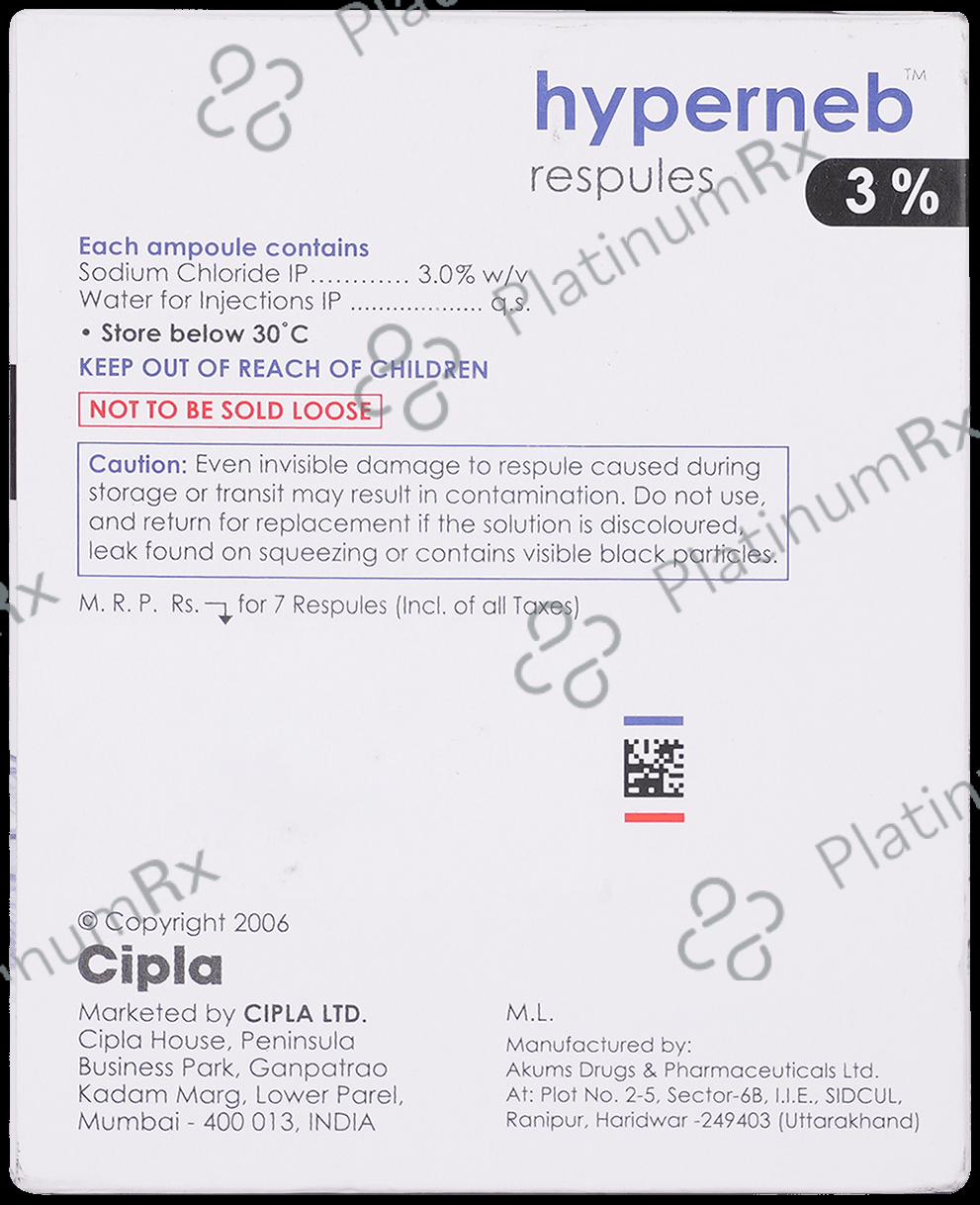 Hyperneb 3% Respules (4ml Each) 7 Respules