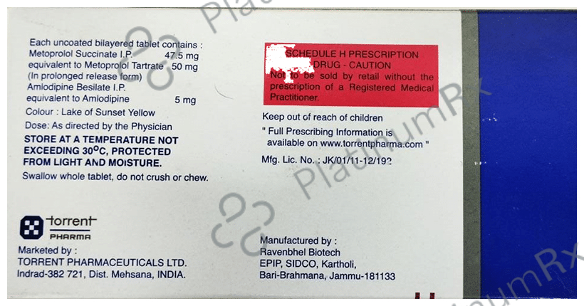 Metocard AM 5/50mg Tablet PR 10s